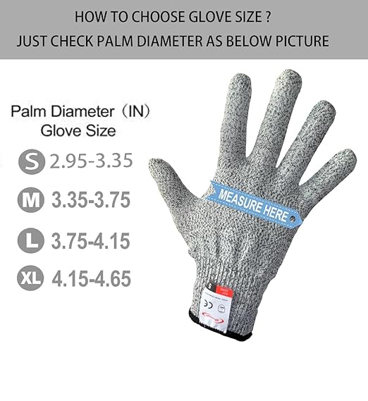 Cut Resistant Gloves, 2 Pairs of Food Grade Cut Resistant Gloves, Cutting Gloves for Kitchen, Oyster Shucking, Fish Fillet Processing, Carving Wood and Gardening(X-Large)