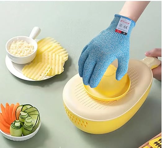 Cutting Gloves, 2 Pairs of Cut Resistant Gloves Food Grade, Cut Resistant Gloves for Kitchen, Oyster Shucking, Fish Fillet Processing, Carving Wood and Gardening(Small-Blue)