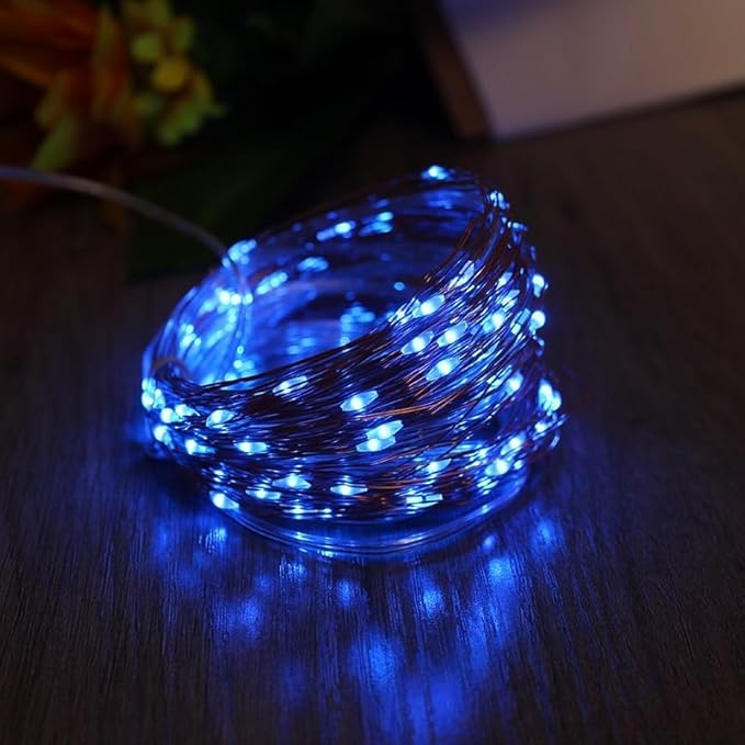3Pack USB Fairy Lights, USB Powered String Lights 16.5FT 50 LEDs, Fairy String Lights for Bedroom, Wedding, Party, Christmas Tree Decoration (Blue)
