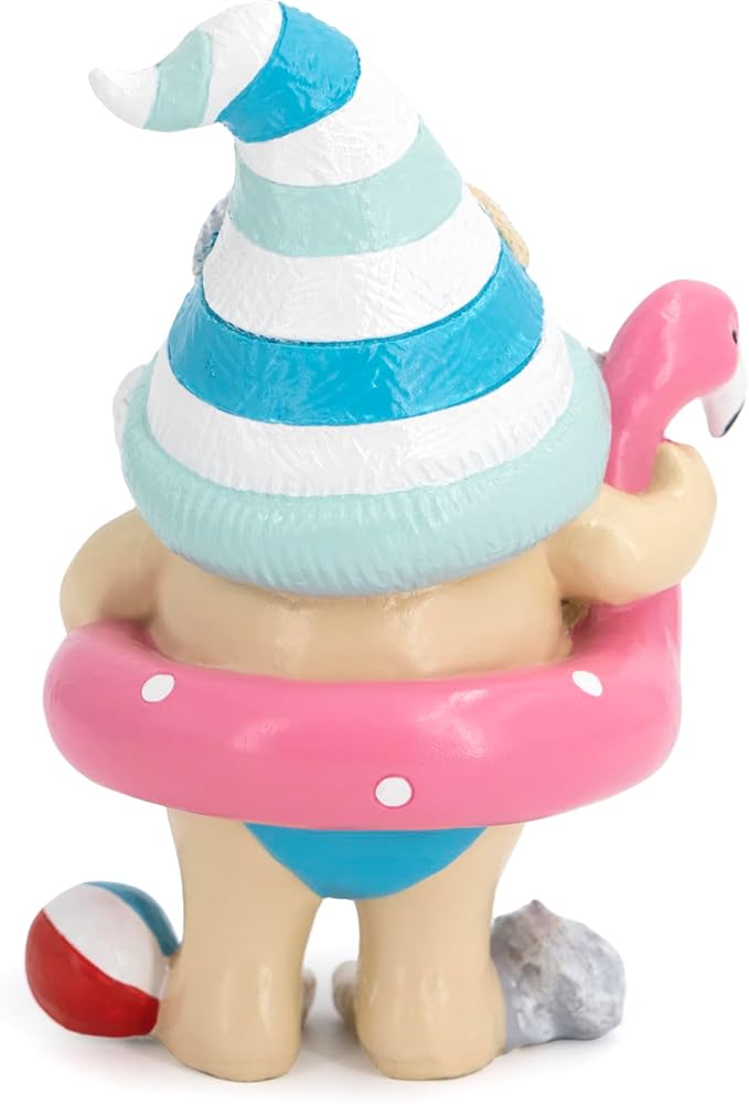 Hodao Ocean Elf Figurines with Seashell & Conch – Coastal Nautical Beach Elf Decor for Coastal Living Room, Ocean Themed Home Tabletop Decoration, Gift for Retirees & Ocean Enthusiasts (Blue-2)