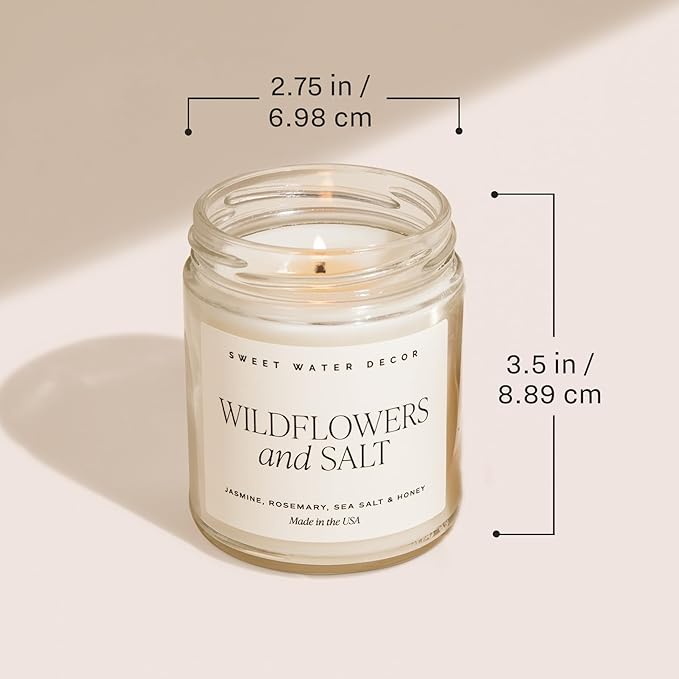 Sweet Water Decor Holiday Candle | Cloves, Pine, and Sandalwood Festive Christmas Winter Scented Soy Candles for Home | 9oz Clear Jar, 40 Hour Burn Time, Made in The USA