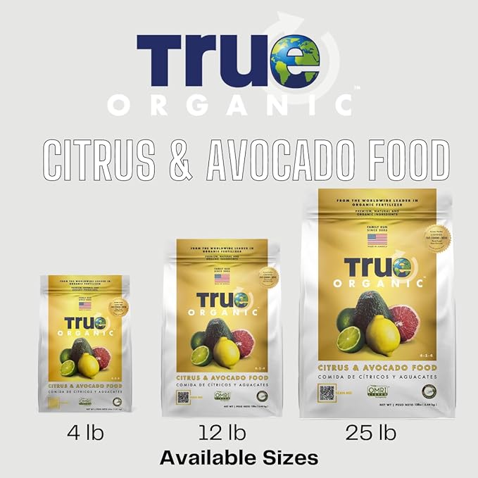 True Organic Citrus & Avocado Food – Organic Fertilizer for Lush Foliage and Abundant Fruit – 12lb Bag Covers 210 Sq. Ft.