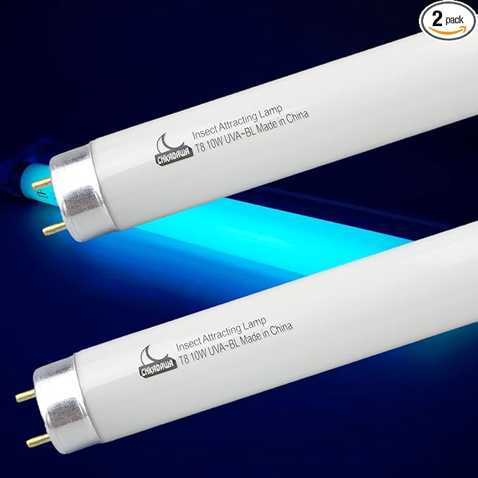 BL T8 F10W Replacement Bulbs for Aspectek, LiBa 20W Indoor Device, F10T8 BL365nm 10 Watt Tube G13, 13'' Linear Black Light Fluorescent Tube 2 Pack