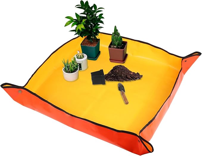 39.4" x 39.4" Extra Large Repotting Mat for Transplanting & Potting Soil Mess Control, Waterproof Plant Potting Mat, Succulent Orchid Potting Tray for Plant Pots, Gardening Gifts Bonsai Tools