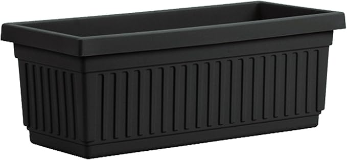 HC Companies 30 Inch Long Fluted Plastic Venetian Garden Window Container Planter Box for Succulents, Indoor or Outdoor Flowers (2 Pack)