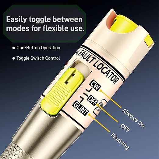 Visual Fault Locator,100-120KM Fiber Optic Cable Tester Meter VFL Red Light Pen Light Source Testers (100-120KM VFL)