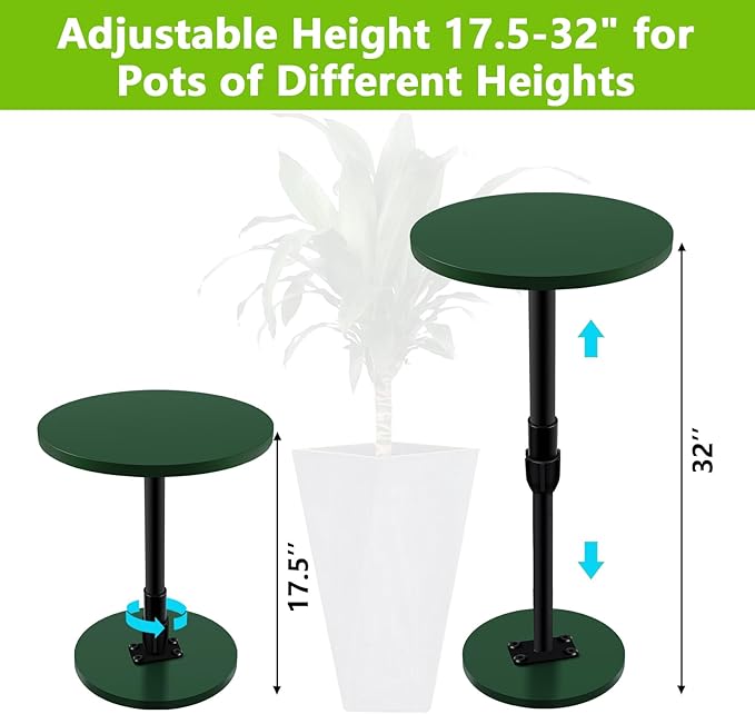 Adjustable Height Plant Risers for Inside Pots, 17.5-32" Planter Inserts for Large Pots, Planter Lift Insert for Tall Square Round Taper Planters (6" 8" 10" Base or Top)