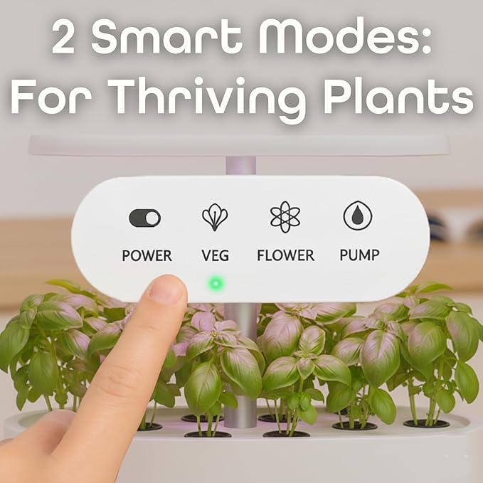 Nouri 12 pod APP Smart Garden for Home Cooks | w/Heirloom Basil | Hydroponics Growing System | LED Grow Lights | Indoor Herb Garden Kit | Herb Growing Kit Indoors for Plant Lovers, Gardeners, Kitchen