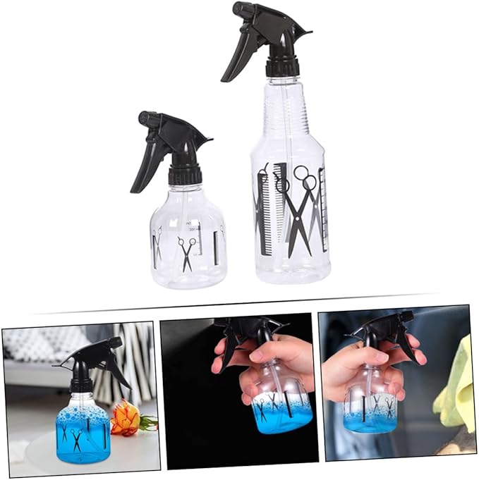 MERRYHAPY Portable Spray Watering can 2-Pack Adjustable Fine Mist Sprayers for Hair Salon and Home Use 6.7 Inch Plastic Water Spray Bottle for Hairdressing and Plant Care