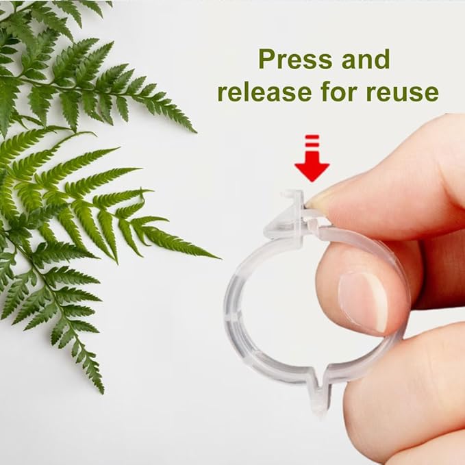 2026 Upgrade Thickened Secured Plastic Plant Clip,Reusable Plant Support Clips Fixing Clips for Climbing Plants,Garden Climbing Vines Fixing Clip for Tomato Grape Vine Flowers Vegetables (100, Black)