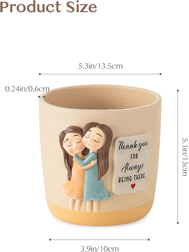 Afigurna Gardening Gifts for Women: 5.3in Plant Pot Gifts for Gardener - Plant Mom Gifts for Gardener - Plant Pot Garden Gifts for Mom Friends Lady Christmas Birthday Mothers Day