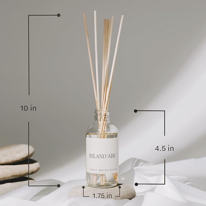 Sweet Water Decor Spa Day Reed Diffuser Set - Sea Salt, Jasmine, Wood, and Cream Scented Diffuser - Relaxing Spa Scent Diffusers for Home, Long Lasting Fragrance, Made in The USA