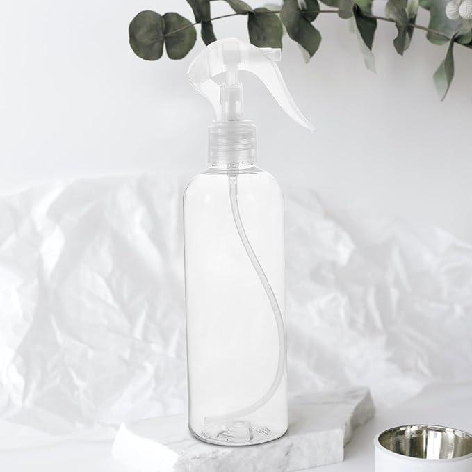 4pcs 300Ml Refillable Spray Bottles with Fine Mist Nozzle, Plastic Watering Sprayers for Plants, Travel, and Barbershop Use
