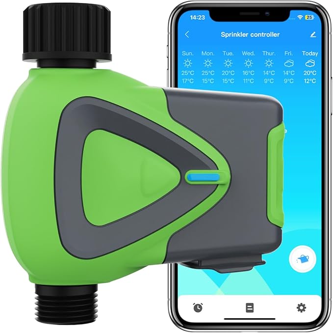 Water Timer for Garden Hose, Smart Hose Sprinkler Timer with Tuya/Smart Life App(Zigbee Connection), GreenVation Plant Automatic Watering System for Yard Outdoor Irrigation (Green Zigbee) (ZB Green)