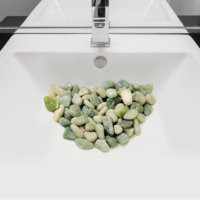 FANTIAN 5 lbs Green River Rocks for Plants, 2-3 Inch Large Pebbles for Indoor Plants, Decorative Stones Rocks for Succulent, Landscaping, Vases, Crafting and Garden