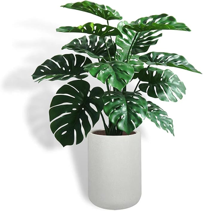 Monstera Tree, Premium Artifcial Indoor Tree Stands 4' Tall, Lifelike-Leaves & Hand Painted Trunk, Planter Pot Included