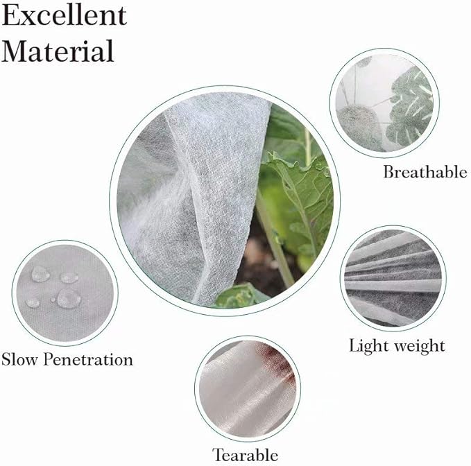 Agfabric Plant Cover for Freeze Protection 0.55oz 7'x10' Floating Row Cover for Winter Cold Weather Protection Season Extension,White