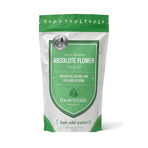 Beanstalk Agriculture Absolute Flower 11-3-17 – Controlled-Release Bloom Fertilizer for Bigger Stickier Buds Ideal for Indoor Outdoor Hydroponic & Soil Grows High-Performance Flowering Nutrients– 1 lb