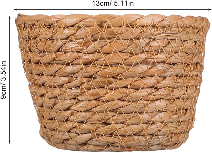 Alipis Seagrass Planter Basket: 5.11" Mini Woven Flower Pots with Leak-Proof Liner - Rattan Storage Basket Plant Container for Indoor Outdoor Garden Home Office Decor