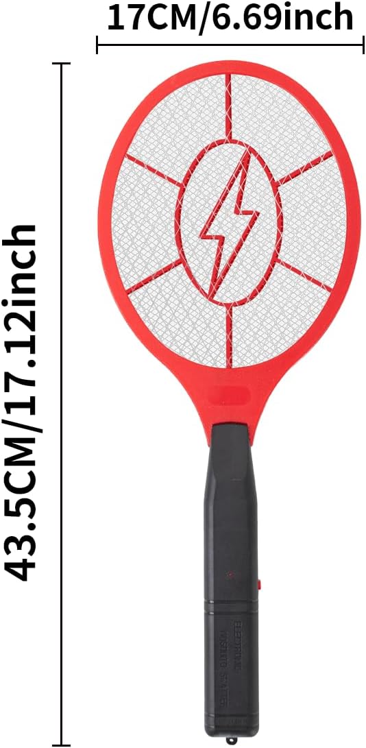 Electric Fly Swatter 2 Pack (Red & Blue), Battery Powered Bug Zapper Racket for Mosquitoes & Flies, Safe Protective Mesh, Indoor & Outdoor Use, Batteries Not Included