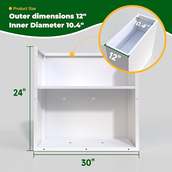 GZLVSOW White Metal Planter Box 30" x 12" x 24" for Outdoor Plants Galvanized Steel Outdoor Planter Spliced Rectangular Flower Box with Partitions for Outside,Indoor,Garden (White, 30 * 12 * 24)