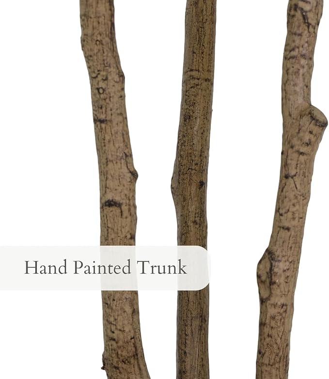 CG Hunter Faux Sumac Tree, Premium Artificial Indoor Tree Stands 7-ft Tall, Lifelike-Leaves & Hand Painted Trunk, Planter Pot Included