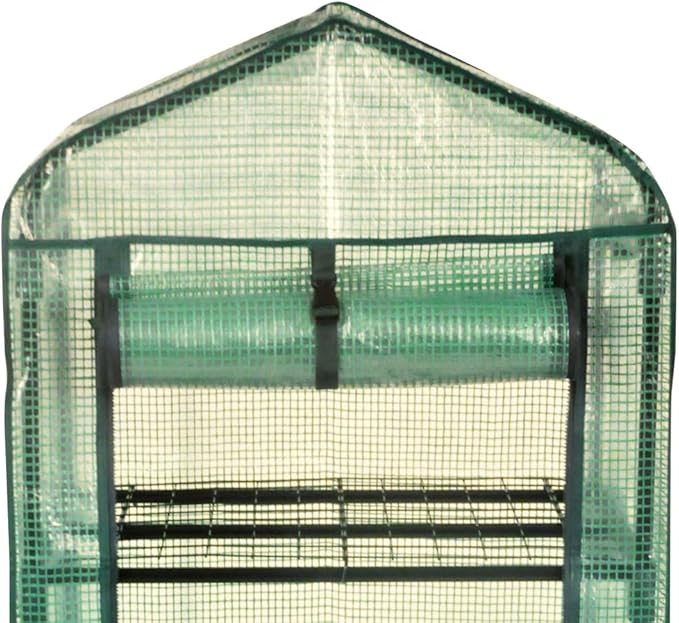 KINZZY Premium 2 Tier Portable mini Greenhouse with Heavy Duty PE Cover Plus Reinforced Shelving Within 33 lbs Weight Capacity, 23 X 18 X 34 Inch