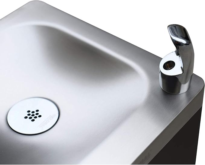 Global Industrial Outdoor Bottle Filling Station & Bi-Level Drinking Fountain, Black Powder Coat