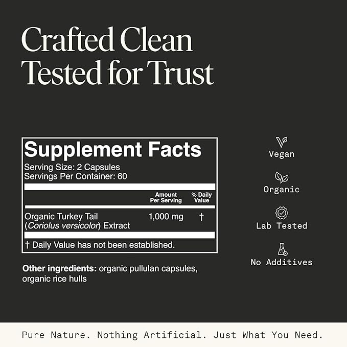 Fantastic Fungi Turkey Tail Mushroom Capsules - Organic Mushroom Extract for Gut Health & Immune Support, Functional Adaptogenic Turkey Tail Extract Supplement, Vegan Pills, 120 Caps (2-Month Supply)