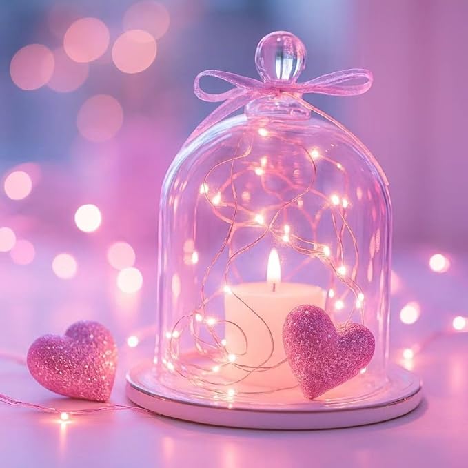 2 Pack Total 200 LED Fairy Lights Battery Operated String Lights with Remote & 8 Modes, 33FT Waterproof Copper Wire Battery Powered Twinkle Lights for Outdoor Christmas Parties Decoration Pink