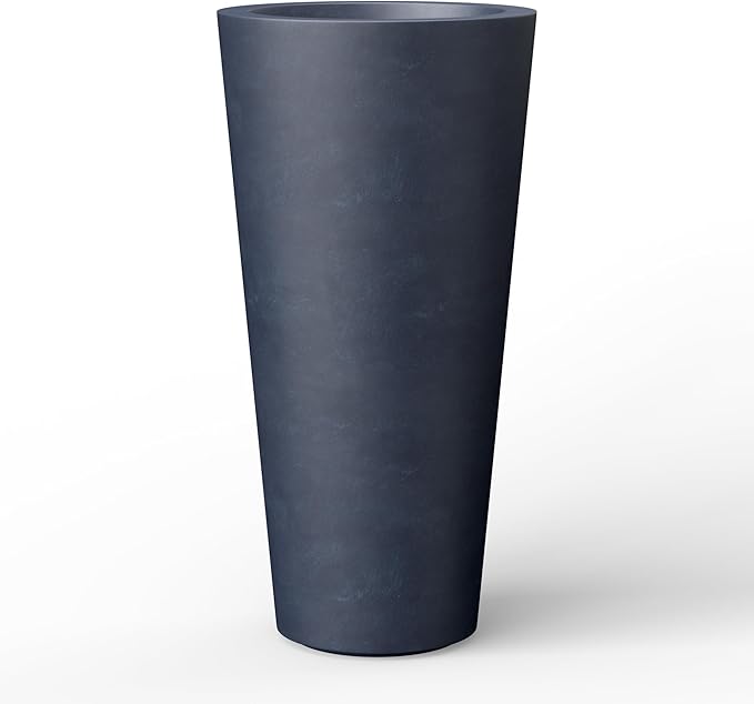 Kante Tall Concrete Planter, 15.8 Inch Tall, Charcoal