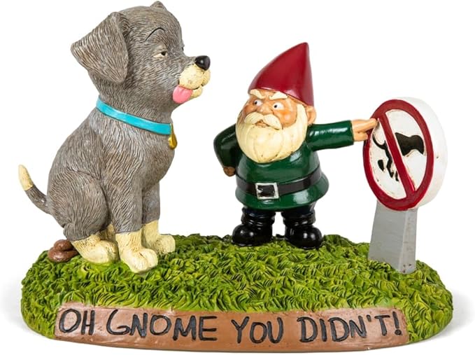 BigMouth Inc Pooping Dog Garden Gnome Statue, Funny Outdoor Lawn & Yard Figurine, Housewarming Gag Gift Sculpture Decorations