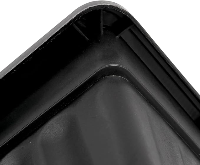 HAKZEON 6 Pack 17 Inches Plastic Flower Box Planters with Trays, Countryside Flower Window Boxes with 30 Plant Labels, Black Rectangular Vegetable Planters for Windowsill, Porch, Balcony, Garden