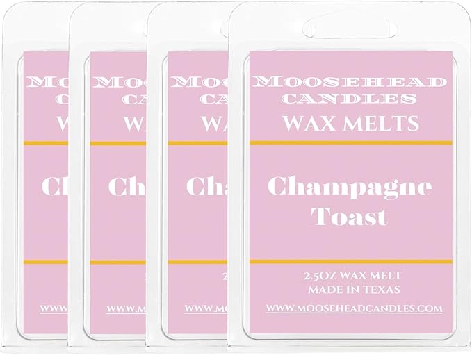 Moosehead candles Bubbly Champagne Wax Melts – 4 Pack BBW-Inspired Fragrance | Sparkling Citrus, Sugared Berries & Effervescent Vanilla | Pet Safe Soy Wax Cubes | Long-Lasting