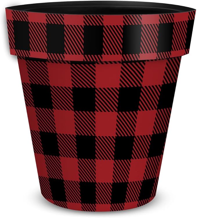 Briarwood Lane Red and Black Buffalo Check Medium Planter