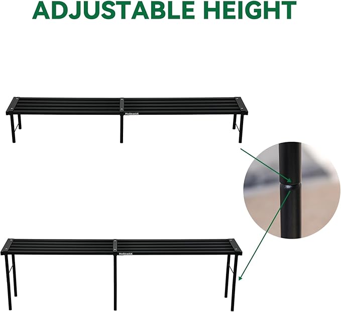 MultirackX Metal Plant Stand, Rust-proof Aluminum Flower Pot Stand, Heavy Duty Planter Display Shelving for Patio Balcony Garden Living Room Decorative (Black, 47.2 Inch)
