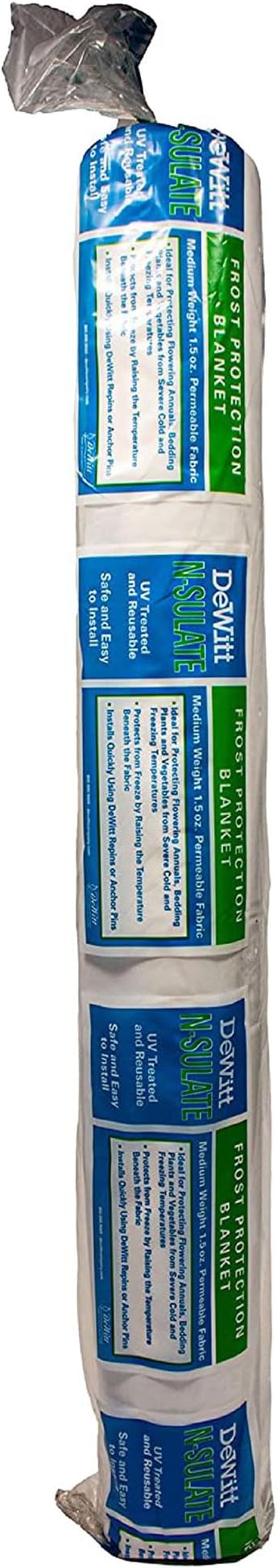 Dewitt 4-Pack N-Sulate Plant Cover Fabric 1.5 oz, 12 x 250 Feet – Frost Cloth Blanket for Vegetables, Flowers, Fruit Trees, Tomatoes, Raised Garden Beds, and Outdoor Winter Freeze Protection