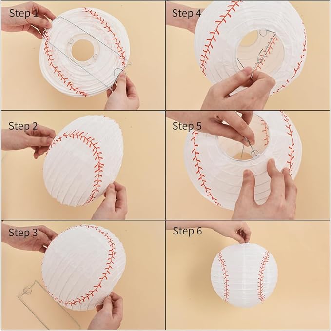 BEISHIDA 8-Inch Basketball Paper Lanterns Decorative Chinese/Japanese Hanging Round Paper Lanterns Lamp for sports party, Sport Themed Birthday Bar Basketball Game Party Decoration (12 Packs)