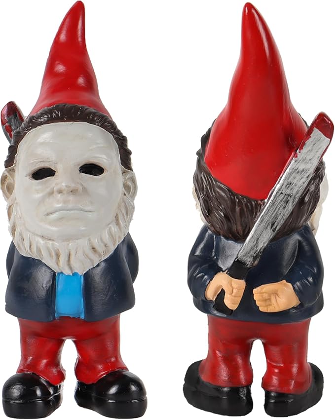 Garden Gnome Statue Decoration Garden Decor Horror Gnomes Boo Basket（Red