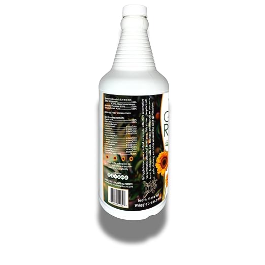 Wrigglebrew Organic Liquid Fertilizer Concentrate from Worm Castings. Non-toxic, All-Purpose, Plant Food for Gardens, Vegetables, Fruits, Houseplants, Seed Starters, and Ornamentals. (16 Fluid Ounces)