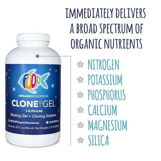 FOOP Clone Gel - Two Products in One: Rooting Gel + Cloning Solution - Get Big Fat White Fuzzy Roots Faster and Make Cloning Simple | Works Great in All Cloning Media (32oz)