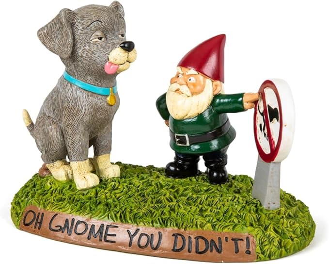 BigMouth Inc Pooping Dog Garden Gnome Statue, Funny Outdoor Lawn & Yard Figurine, Housewarming Gag Gift Sculpture Decorations