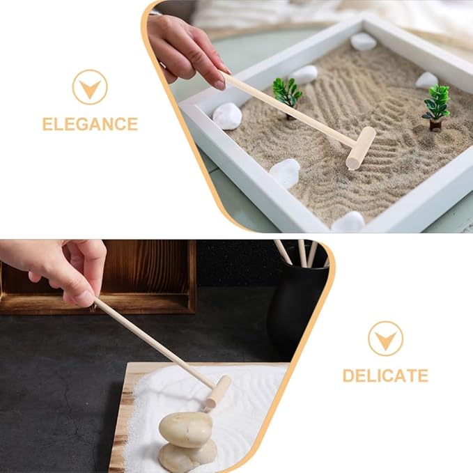 TOPPERFUN 20Pcs Mini Zen Garden Rake Tools Bamboo Sand Rakes for Meditation Desk Dollhouse Accessories and Sand Tray Decoration