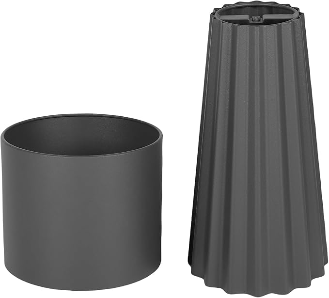 Wennzy Tall Round Flower Pots, Set of 3 Metal Planters for Indoor Outdoor Plants, Large Planter Pot, Planters for Garden Front Porch Patio, 22.83", 26.77", 29.72" H, Dark Gray