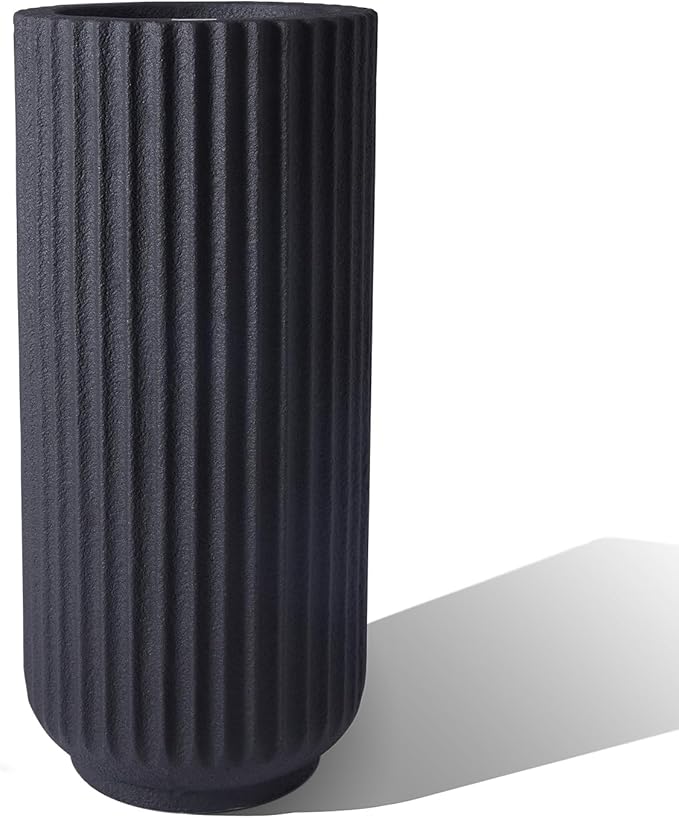 TerraDeco 31.5 Inch Tall Roman Column Concrete Planter（14.2Dx31.5H，36 Pounds）,Durable All-Weather Use with Drainage Holes,Large Tall Round Planter for Outdoor Indoor Plants