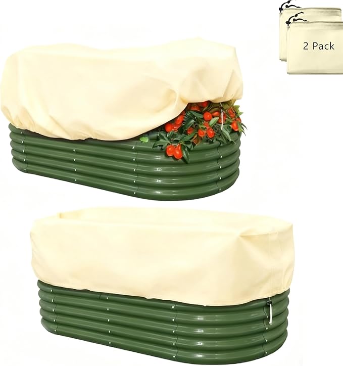 BATULU Plant Frost Protection Cover, Rectangular Garden Blanket with Drawstring, Plant Covers Freeze Protection,68.8 x 17.7 x 15.7 Inch, 2 Pack