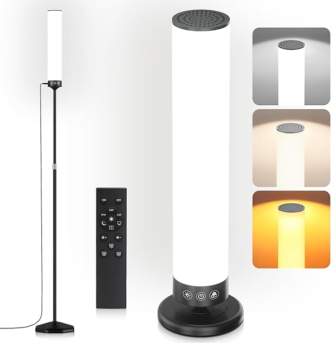 OYADISIIOP Light Therapy Lamp 10,000 Lux Happy Therapy Light with Remote, 2-in-1 Pedestal to Tabletop Lighting, Full Spectrum Daylight Lamp with Adjustable Color/Brightness/Timer, Memory Function, 24W