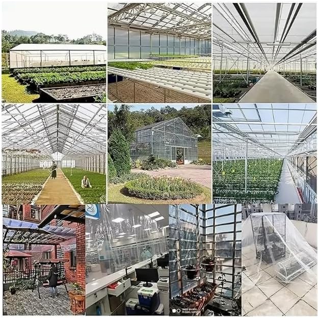 10x12ft Clear Tarp with Grommets Cover,Clear Tarpaulin Tear Waterproof Heavy Duty with Resistant PVC Vinyl Tarps,14mil Reinforced Edges Outdoor Waterproof Tarps,Greenhouse, Patio and Porch