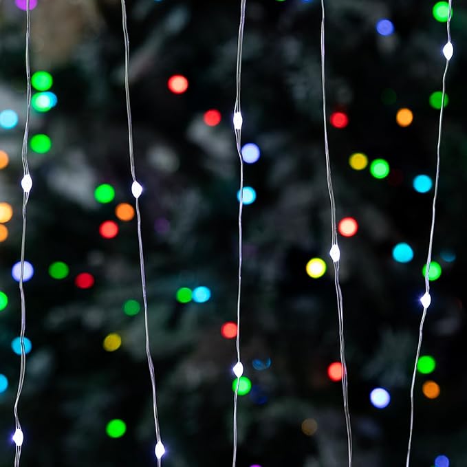 Fairy Lights Plug in,400FT 1200LEDs Waterproof Led String Lights,8 Modes Remote Twinkle Light for Outdoor Indoor Christmas Wedding Birthday Garden Party Decorations,Silver Wire,Cool White