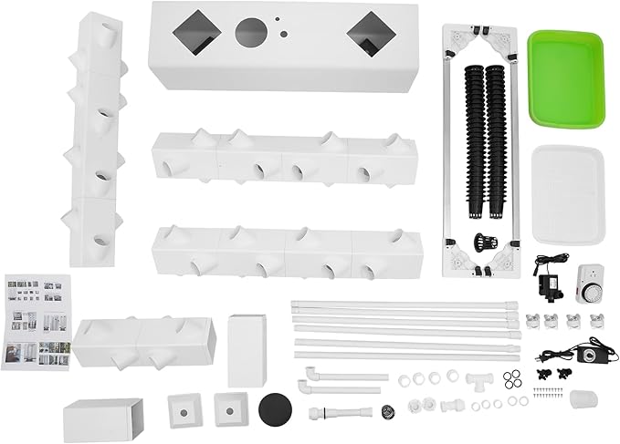 Hydroponics Growing System Kit,56 Pods Vertical Indoor Garden Planter Germination Kit, Indoor Herb Garden with Wheels, Plant Germination Kit for Vegetable Fruit (White 56pods)